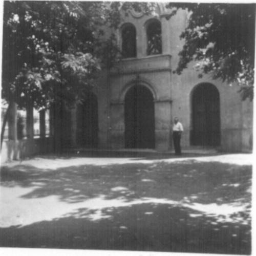 Siófoki zsinagóga kívülről, 1955. Fekete-fehér fotó